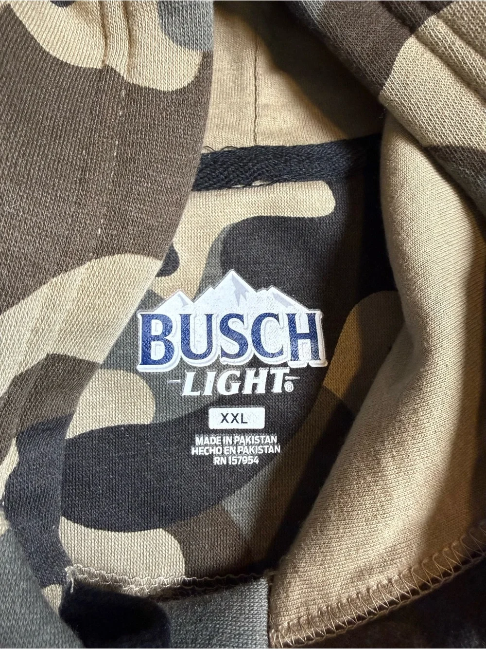 NWT Buckhorn River Busch Light Camo Hoodie Men’s 2XL Hunting Outdoors Deer